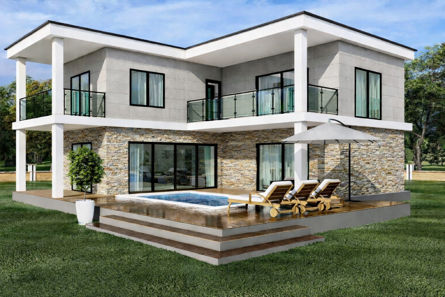 223 m² 5+1 Dubleks Çelik Villa