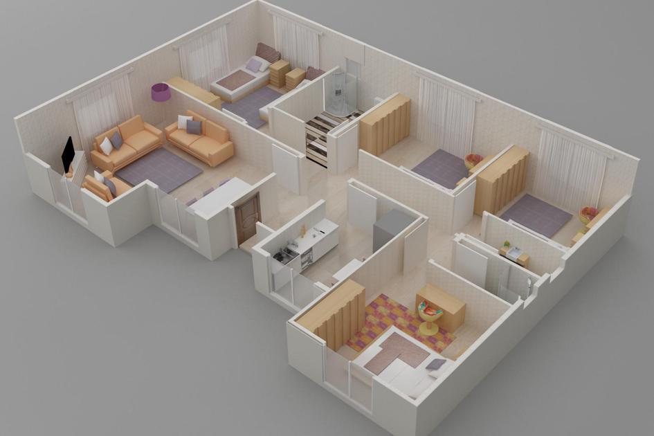 129 m² 4+1 Tek Kat Prefabrik Ev son görsel