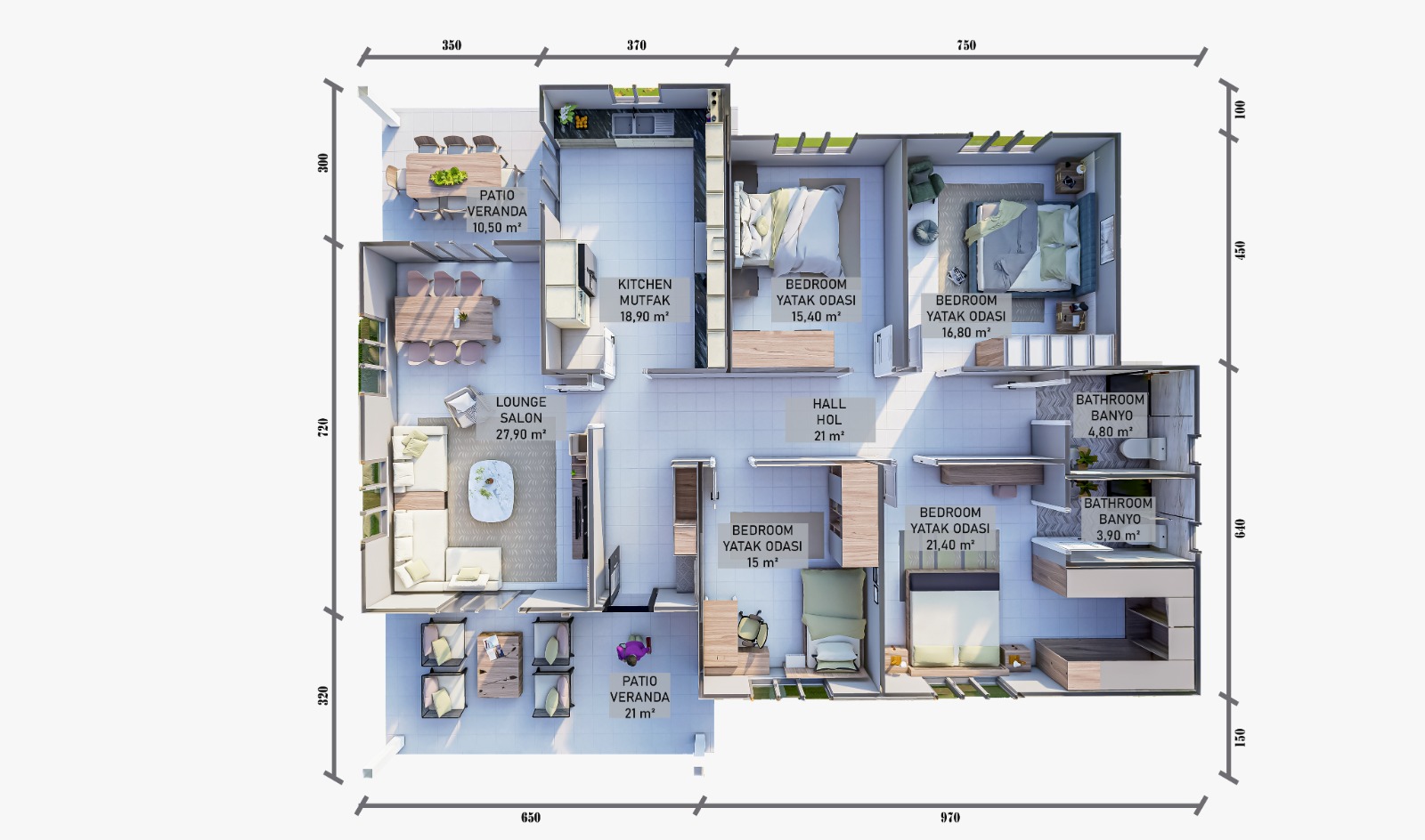 187 m² 2+1 Tek Kat Çelik Ev son görsel