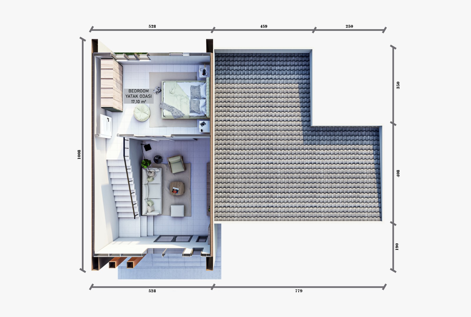 149 m² 3+1 Dubleks Çelik Villa görsel 5