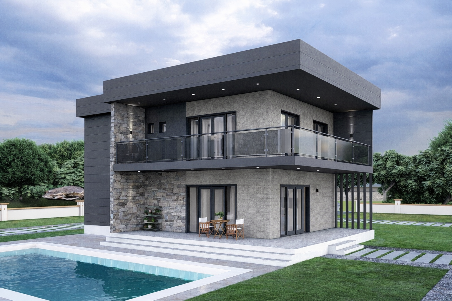 212 m² 4+1 Dubleks Çelik Villa görsel 2